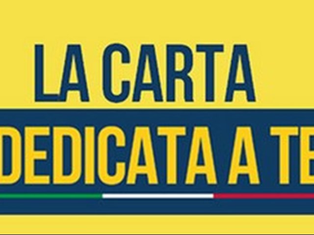 “Carta dedicata a te”. misura di sostegno ai nuclei familiari in stato di bisogno per l’acquisto di beni alimentari di prima necessità.. Immagine novità in apertura