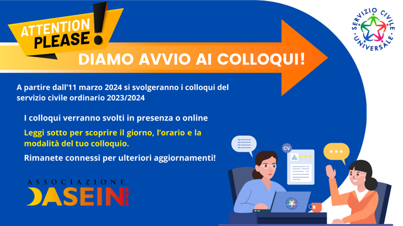 Inizio colloqui SCU 2024/2025